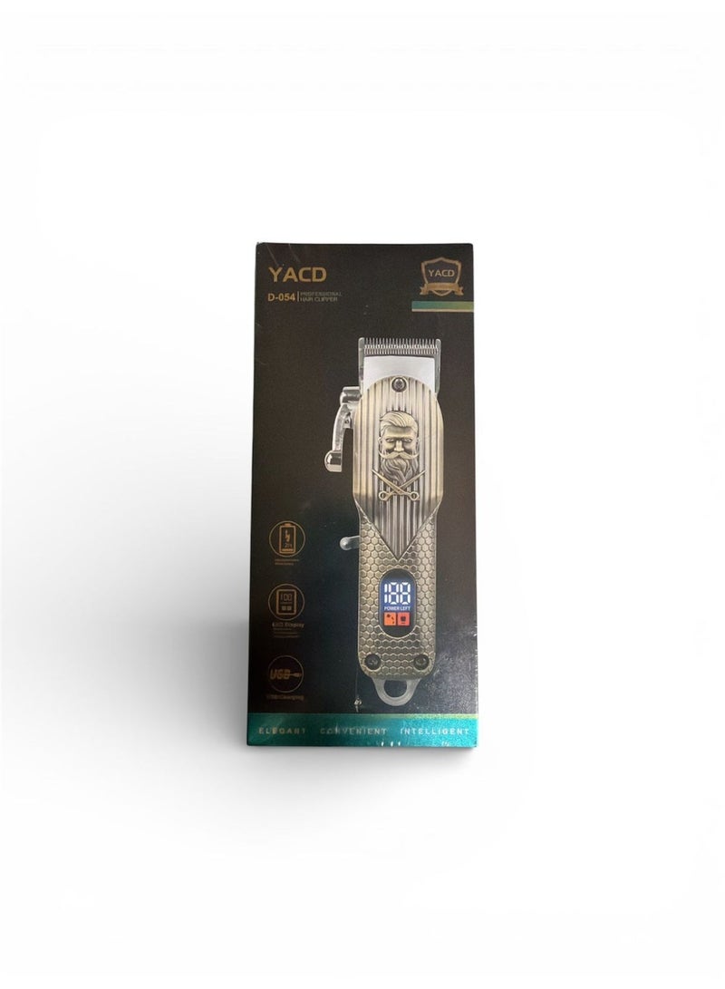 YACD Professional Cordless Hair Trimmer for Men - T-Blade Zero Gapped Outliner Grooming Kit, 1500mAh Battery with 300-Min Runtime, Waterproof Head & LCD Display, All-Metal Vintage Gold Finish - Image 1